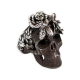 SKULL IN FLOWERS AND BEE