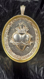 Sacred Heart Wire Crown Silver Goldplated