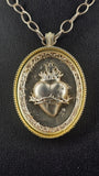 Sacred Heart Wire Crown Silver Goldplated