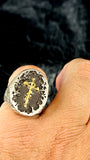 Cross and Snake Ring