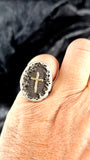 Cross Engraved Ring